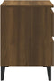 vidaXL - Nachtkastje - met - metalen - poten - 40x35x50 - cm - bruin - eikenkleur