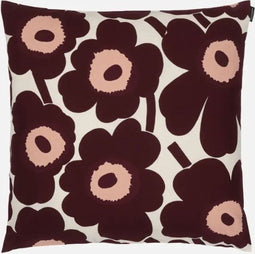 Marimekko - Unikko - Kussensloop - Katoen - Bordeaux - 50x50