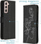 iMoshion Hoesje Geschikt voor Samsung Galaxy S21 Hoesje Met Pasjeshouder - iMoshion Design Softcase Bookcase - Meerkleurig / Woman Flower Black