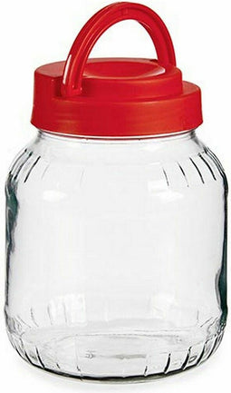 Blik Deksel met handvat Rood 1,7 L 13,5 x 17,5 x 13,5 cm (6 Stuks)