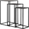 DTP Home Columns Sirius BLACK, set of 3,60x30x30 cm / 70x36x36 cm / 80x42x42 cm, recycled teakwood