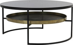 Light & Living Rowdy Salontafel - Zwart/Antiek Brons - Ø88x40cm