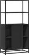 vidaXL - Hoge - kast - 68x35x139 - cm - bewerkt - hout - en - metaal - zwart