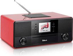 Block Audio SR-50 Red Alles-in-één stereo 2.1 radio met CD speler