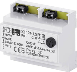 Block DCT 24-2,5 Niet-gestabiliseerde gelijkstroomvoorziening 24 V/DC 2.5 A 60 W Aantal uitgangen: 1 x Inhoud: 1 stuk(s)