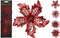 Bloem clip 12 cm set3 rood 4ass kerstversiering