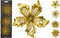 Bloem op clip 12 cm set3 goud 4 kerstversiering