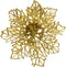Bloem op clip 12 cm set3 goud 4 kerstversiering