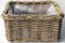 Bloembak Bak Rotan Antique Grijs 30X30H15 cm