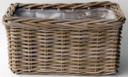 Bloembak Bak Rotan Antique Grijs 40X23H20 cm