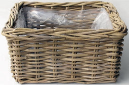 Bloembak Bak Rotan Antique Grijs 40X40H20 cm