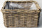 Bloembak Bak Rotan Antique Grijs 40X40H20 cm