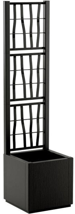 Bloembak - ETHICA - Grafiet - Vierkant met trellis - 38 L - STEFANPLAST