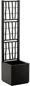 Bloembak - ETHICA - Grafiet - Vierkant met trellis - 38 L - STEFANPLAST