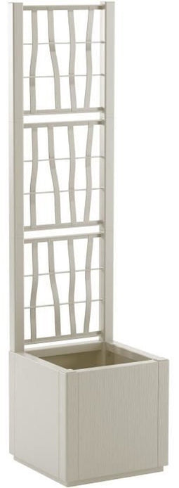 Bloembak - ETHICA - Krijt - Vierkant met trellis - 38 L - STEFANPLAST