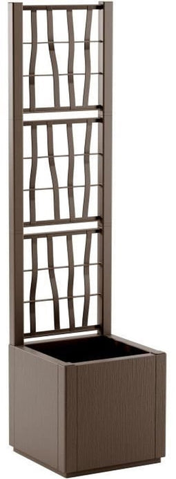 Bloembak - ETHICA - Taupe - Vierkant met trellis - 38 L - STEFANPLAST