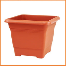 Bloembak Nora kunststof terracotta - 28 x 28 x 22 cm