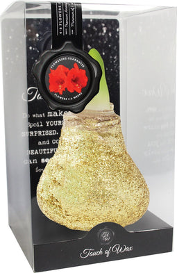 Bloembol Rode Amaryllis Wax kaarsvet Glitter Goud cadeauverpakking...