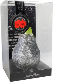 Bloembol Rode Amaryllis Wax kaarsvet Glitter Zilver cadeauverpakkin...