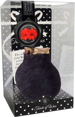 Bloembol Rode Amaryllis Wax kaarsvet Velvet/Fluweel Zwart cadeauver...