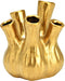 Bloemenvaas - tulpenvaas - goud - keramiek - 13 x 13 x 16 cm - toetervaas