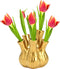 Bloemenvaas - tulpenvaas - goud - keramiek - 13 x 13 x 16 cm - toetervaas