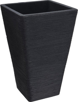 Bloempot - Bloembak - Plantenbak - Geribbeld - Vierkant - Zwart - 35x56 cm