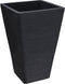 Bloempot - Bloembak - Plantenbak - Geribbeld - Vierkant - Zwart - 35x56 cm