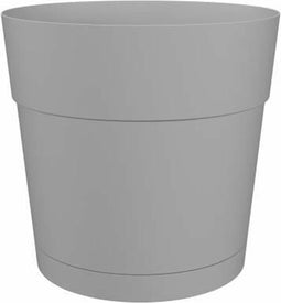 Bloempot en ronde capri Ronde - Plastic - Watertank - Diameter 40 cm - Lichtgrijs - Artevasi