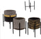 Bloempot MALIBU met metalen frame en kunststof plantje afmeting 10x10x15cm set van 3 potjes