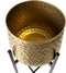 Bloempot op standaard goud - gouden bloempot - Metaal - 74cm