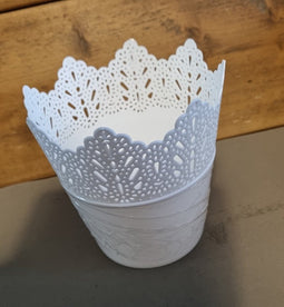 Bloempot PARIJS rond 14,5 cm Wit set van 2 stuks