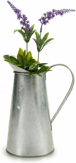 Bloempot Patroon Melkbeker Zilverkleurig Zink 17 x 21,5 x 11,3 cm (24 Stuks)