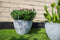 Bloempot/plantenpot gerecycled kunststof/steenpoeder betongrijs dia 43 cm en hoogte 33 cm - Binnen en buiten