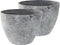 Bloempot/plantenpot gerecycled kunststof/steenpoeder betongrijs dia 43 cm en hoogte 33 cm - Binnen en buiten