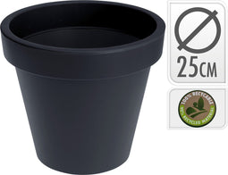Bloempot Plastiken Antraciet Polypropyleen (Ø 25 cm)