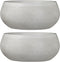 Bloempot schaal creme wit keramiek voor kamerplant/bloemstukje - H14 x D34 cm - Mica Decorations plantenpotten