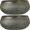 Bloempot schaal donkergroen keramiek voor kamerplant/bloemstukje - H14 x D34 cm - Mica Decorations plantenpotten