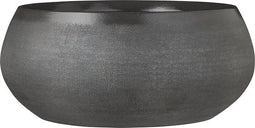 Bloempot schaal grijs keramiek voor kamerplant/bloemstukje - H14 x D34 cm - Mica Decorations plantenpotten