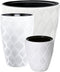 Bloempot set 3 stuks - Stijlvolle Plantenpotten/Bloempotten - Wit - voor Binnen/Buiten - Gratis Inzetbak Cadeau