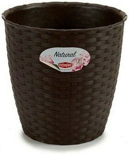 Bloempot Stefanplast Plastic Chocolade 19 x 17,5 x 19 cm (12 Stuks)