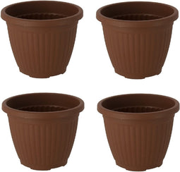 Bloempot Terra voor binnen & buiten - hoogwaardig kunststof - Ø 12.5 x H 10 cm - set 4 stuks