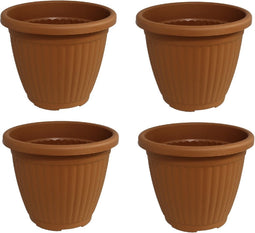 Bloempot Terra voor binnen & buiten - hoogwaardig kunststof - Ø 20 x H 16 cm - set 4 stuks