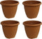 Bloempot Terra voor binnen & buiten - hoogwaardig kunststof - Ø 20 x H 16 cm - set 4 stuks