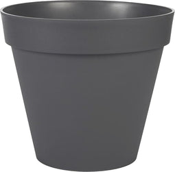 Bloempot Toscane kunststof antraciet grijs D30 x H26 cm - 10 liter - Bloempotten/plantenpotten