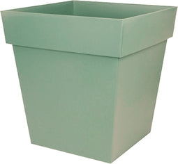 Bloempot Toscane vierkant kunststof groen L32 x B32 x H32 cm - 22 liter - Bloempotten/plantenpotten