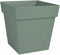 Bloempot Toscane vierkant kunststof groen L32 x B32 x H32 cm - 22 liter - Bloempotten/plantenpotten