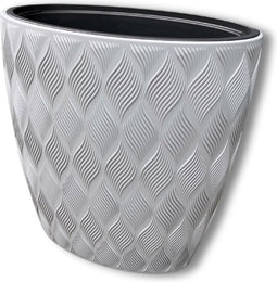 Bloempot Wave Ellipse - Zilver - Plantenbak - Tuin Decoratie - Bloembak - Ovaal - Binnen & Buiten - Potten
