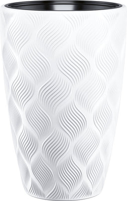 Bloempot Wave Slim - Wit - Plantenbak - Binnen & Buiten - Tuin - Decoratie - Potten - Moestuin - Bloembak