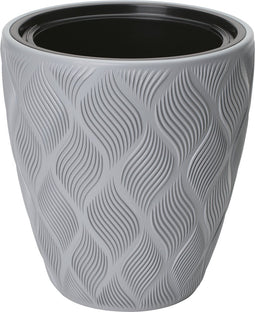 Bloempot Wave - Zilver - Binnen & Buiten - Plantenbak - Tuin - Bloembak - Moestuin - Bakken - Potten - Gratis Inzetbak